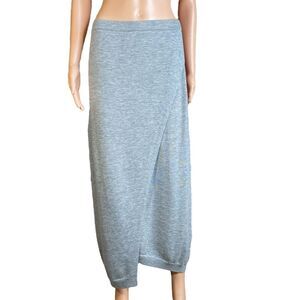 Worth New York Wool Wrap Maxi Skirt Womens Size Large Soft Gray Stretchy Materia